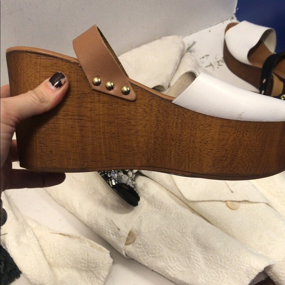 Seychelles 70s VIBE white platform wedges sz. 8.5 - Picture 6 of 7
